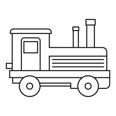 Locomotive icon. Outline illustration of locomotive vector icon for web design
