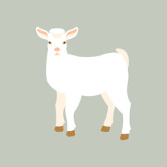 goat kid vector illustration style Flat
