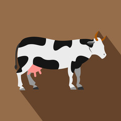 Cow icon. Flat illustration of cow vector icon for web design