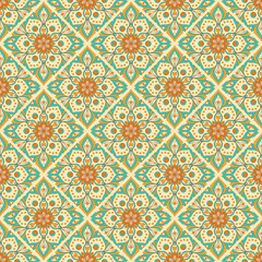 Fototapeta premium Seamless hand drawn mandala pattern.