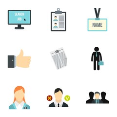 Team icons set. Flat illustration of 9 team vector icons for web