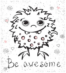 Cute monster background