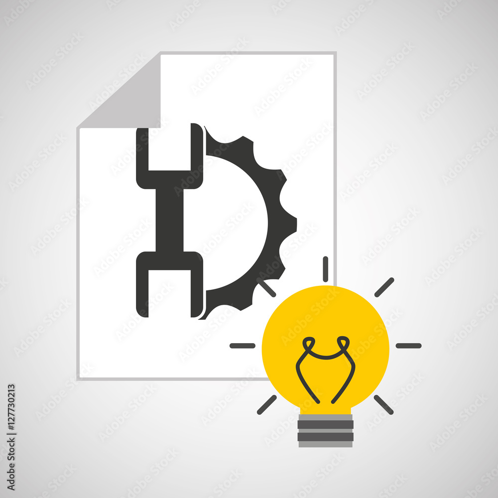 Poster idea gear programming tool vector illustration eps 10