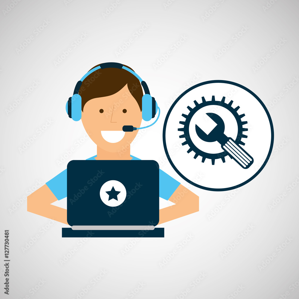 Poster programer character tools development vector illustration eps 10