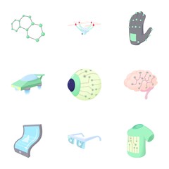 Computer latest devices icons set. Cartoon illustration of 9 computer latest devices vector icons for web