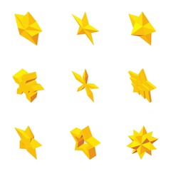 Star icons set. Cartoon illustration of 9 star vector icons for web