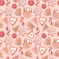 Nice ginger cookies vector pattern