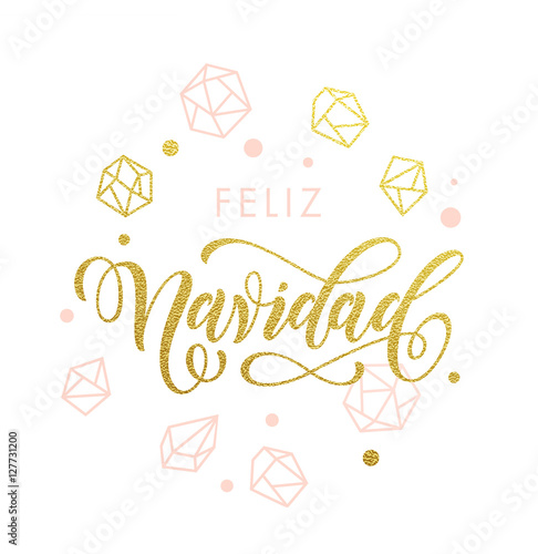 &quot;Spanish Merry Christmas Feliz Navidad greeting card&quot; Stock image and royalty-free vector files