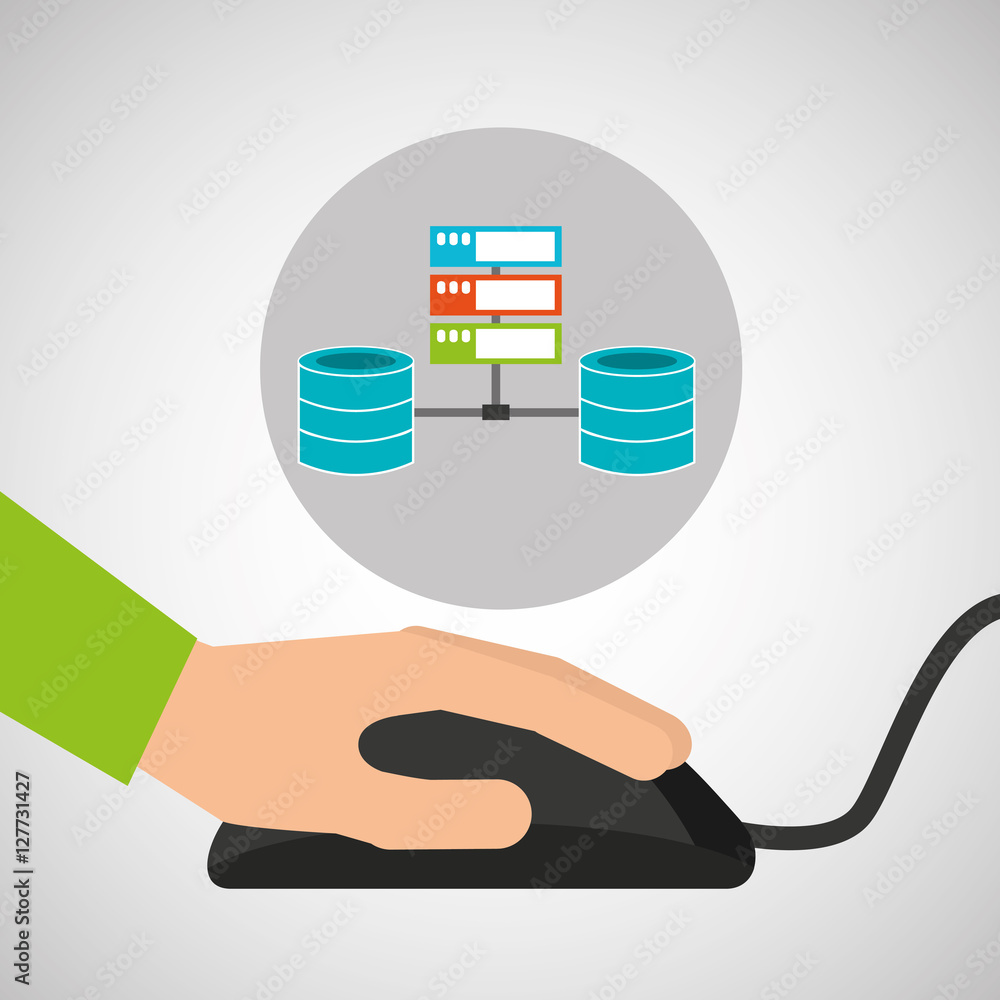 Aufkleber development app technology data center system vector illustration eps 10