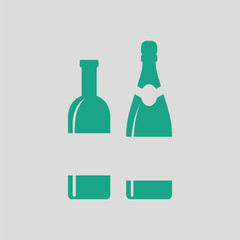 Wine and champagne bottles icon