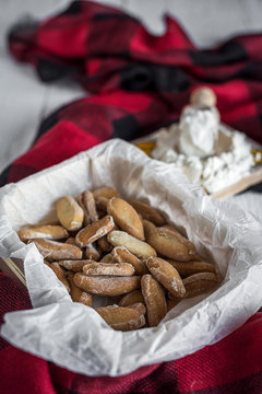 Bread stick with flour and wheat