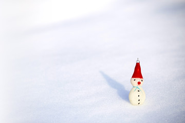 Happy snowman in winter background, merry christmas 