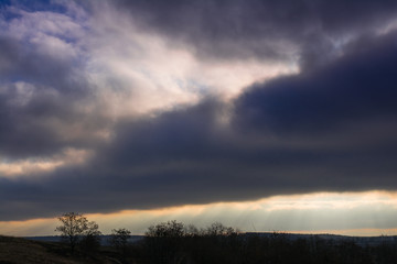 Obraz premium View of landscape in autumn evening