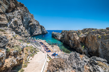 Calypso bay on Crete Island, Greece. Kalypso, Karavos beach is know as The Pirates Fjord