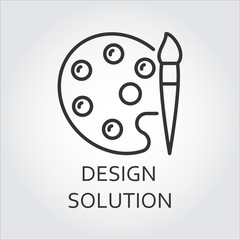 Icon palette for paints with brush drawn in outline style