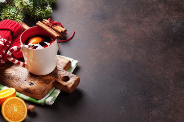 Christmas mulled wine and ingredients © evgeeenius