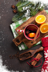Christmas mulled wine and ingredients