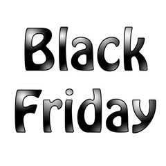Text Black Friday on white background