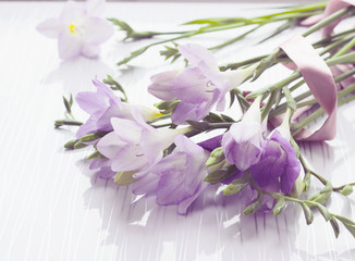 Bouquet of freesias flowers - 127735205