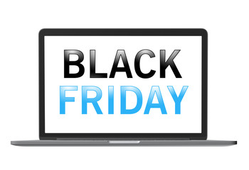 Black Friday text on laptop screen