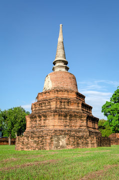 Old temple ruins in Ayutthaya Thailand