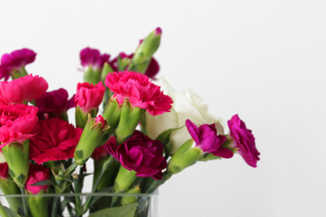 Bouquet of pink carnations flowers