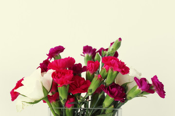 Bouquet of pink carnations flowers