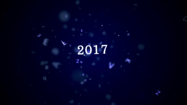 Flying letters Happy New Year 2017. Intro Opener.