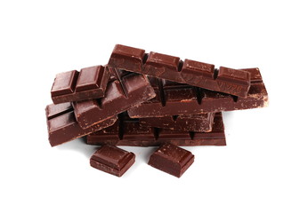 chocolate bars isolated on white background