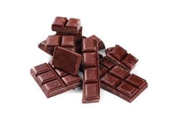 chocolate bars isolated on white background