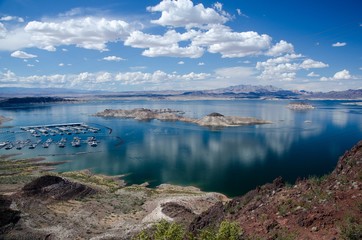View of the lake Mead at springtime