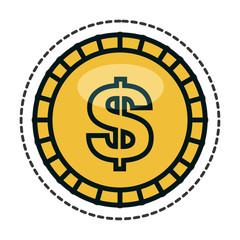 Fototapeta premium coin money isolated icon vector illustration design