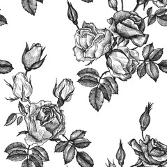 vintage vector floral seamless pattern