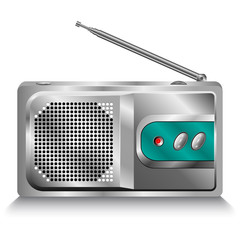 Retro radio. Realistic illustration of vintage radio receiver. V