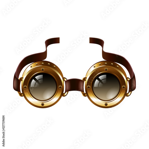 "Steampunk goggles isolated on white vector" Stock image and royalty