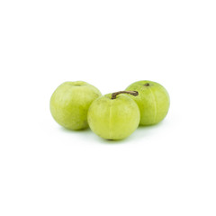 amla green fruits isolated on white background.