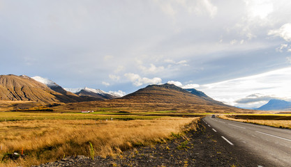 Curve at Iceland Mountains