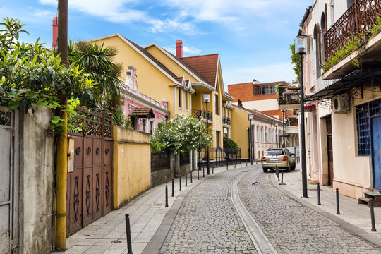 The narrow street of the old town. The old town is full of quiet streets with family hotels