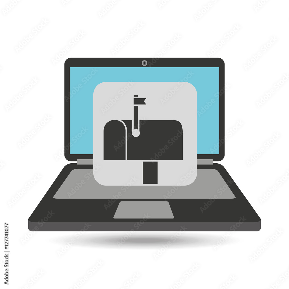 Poster laptop computer message mail design vector illustration eps 10