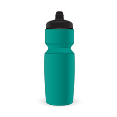 Teal color sport bottle isolated vector on the white background