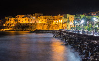 Fototapeta na wymiar Scenic view of Vieste at night, Foggia Province, Puglia (Italy)