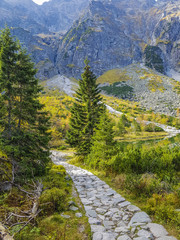 Hiking trail in Tatra National Park, Poland