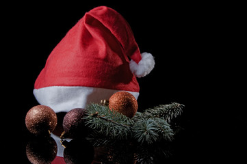 Christmas decorations on a black background © amadeusz