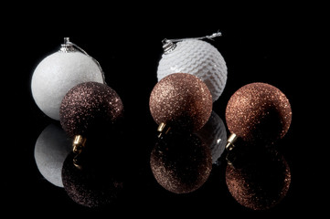 Christmas decorations on a black background © amadeusz