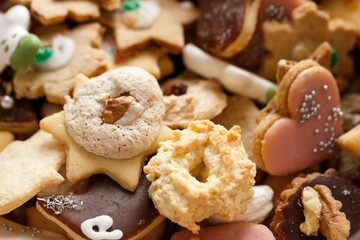 Pile of homemade Christmas Cookies
