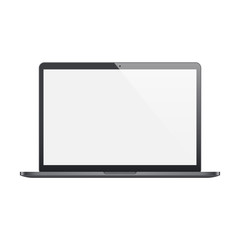 laptop frosted black color with blank screen isolated on white background. stock vector illustration eps10