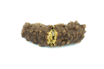 wafers caramel and chocolate isolated on white background.