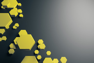 Yellow hexagon pattern background