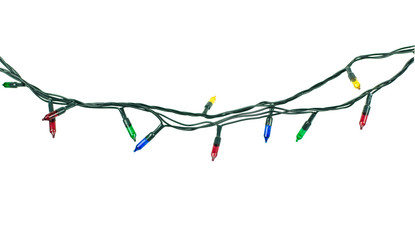 Christmas lights isolated on white