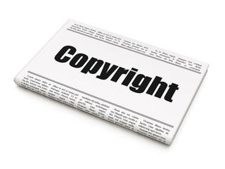 Law concept: newspaper headline Copyright